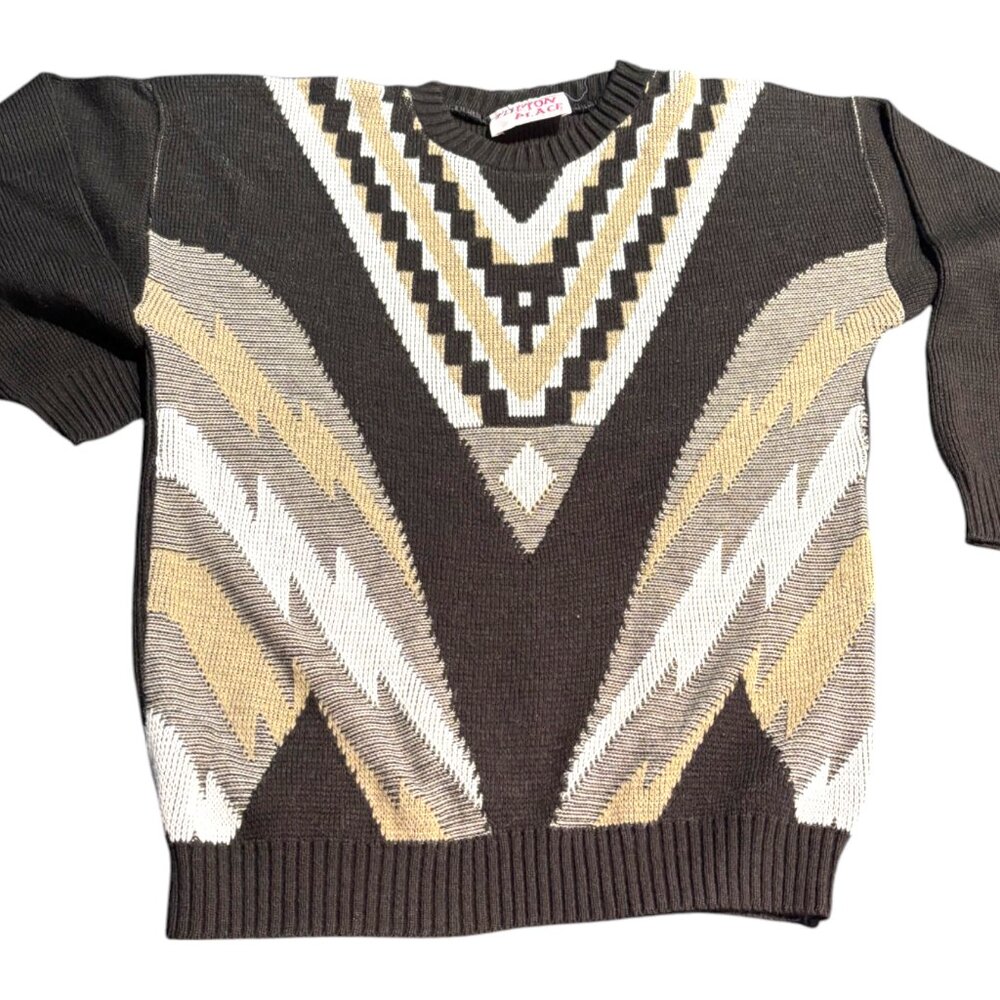 Clifton Place Knits Vintage Geometrical‎ Sweater  Size: L measurements in pics